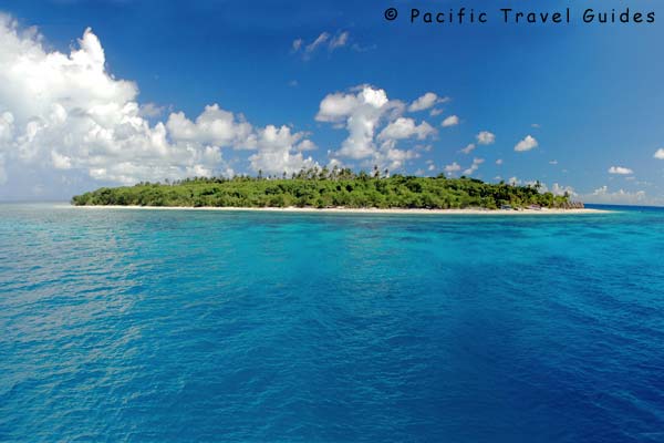 Beautiful water surrounding an island in Fiji